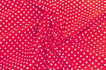Restmenge 42 cm Jersey Pindots, mit Punkten, rot, weiß